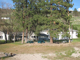 Front of the buildings at Camp Arbuckle.